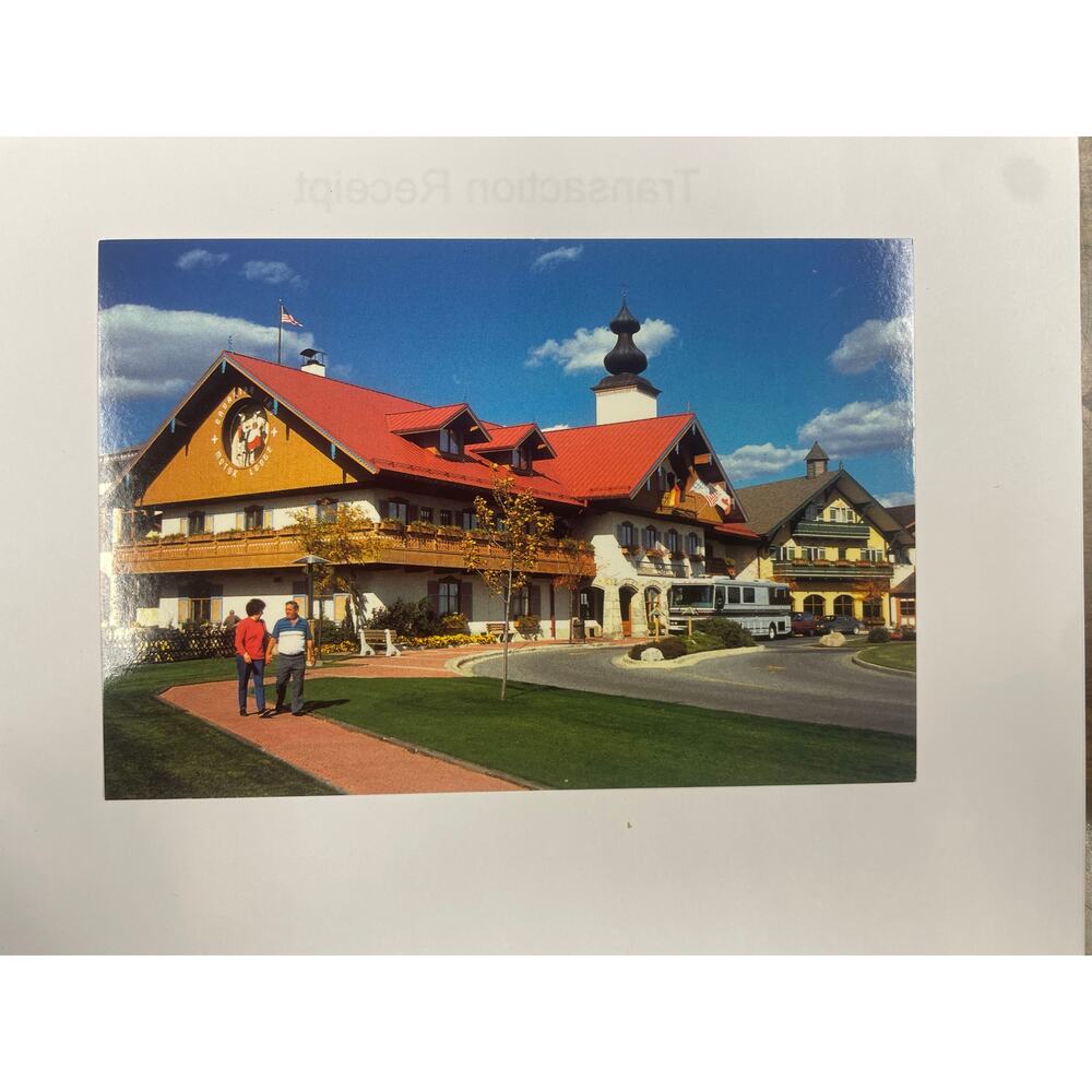 Vintage Bavarian Inn Lodge Postcard Frankenmuth Michigan Red Roof Alpine Hotel
